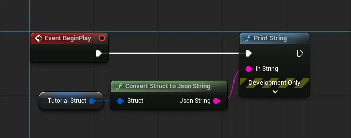 Using the ConvertStructToJsonString node