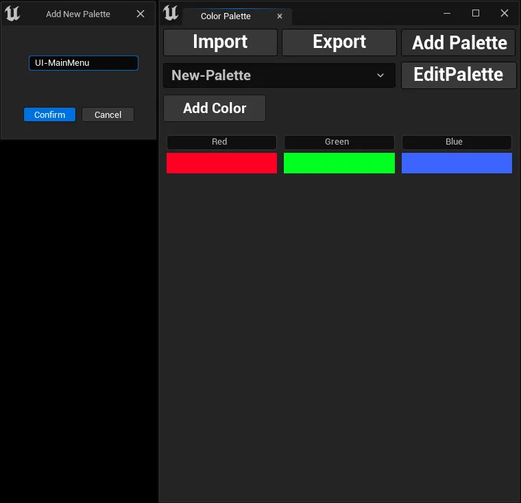 Adding a new palette